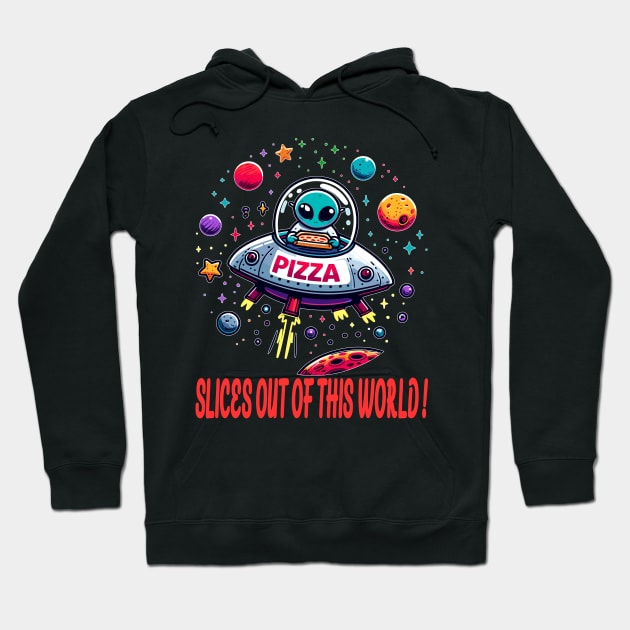 Intergalactic Pizza Delivery Hoodie by maknatess